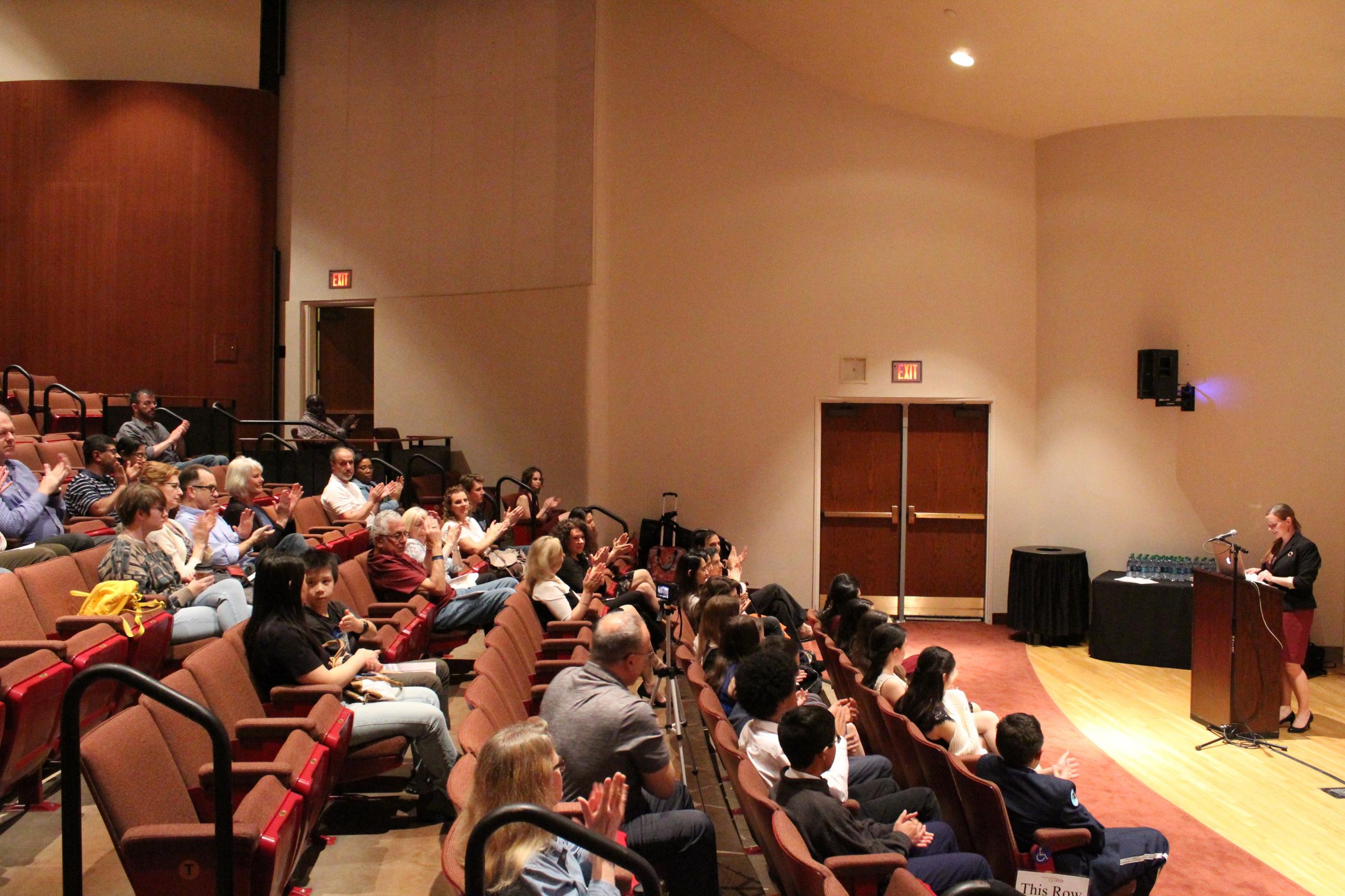 The Recital Hall is a lecture hall-style space providing optimal listening and viewing for acoustic musical recitals