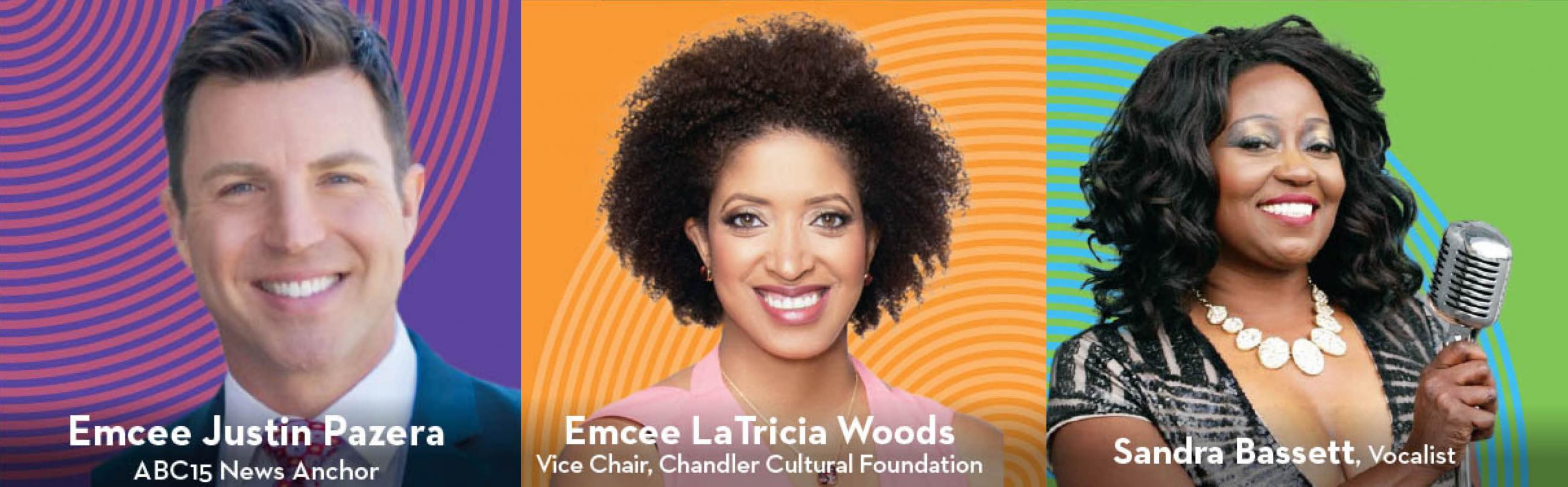 Join us at CenterStage with emcees Justin Pazera and LaTricia Woods, vocalist Sandra Bassett
