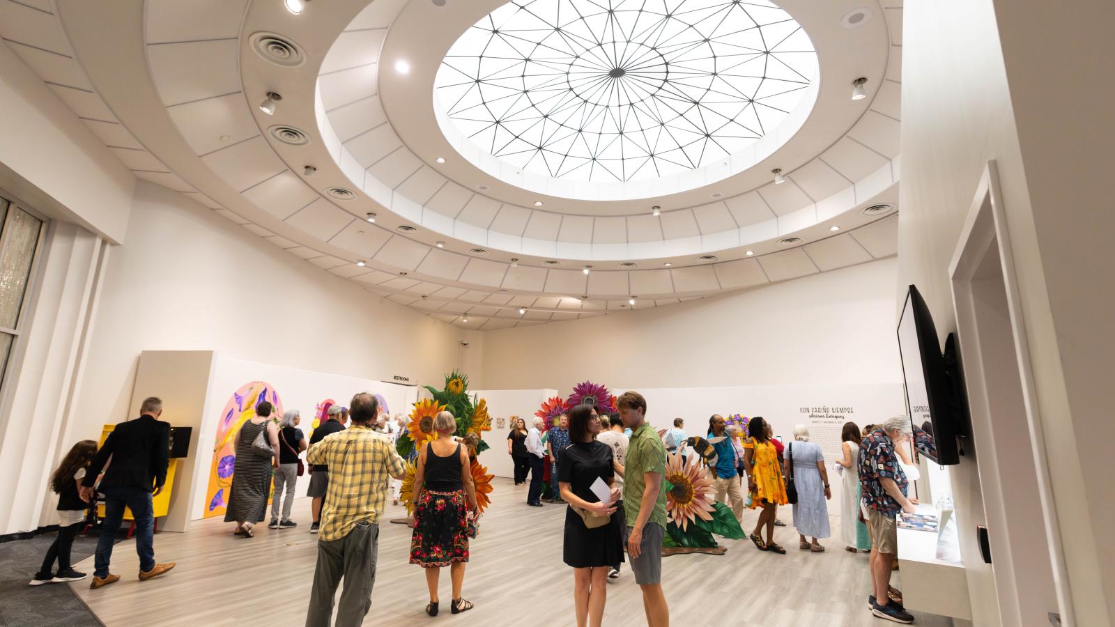 patrons exploring the gallery