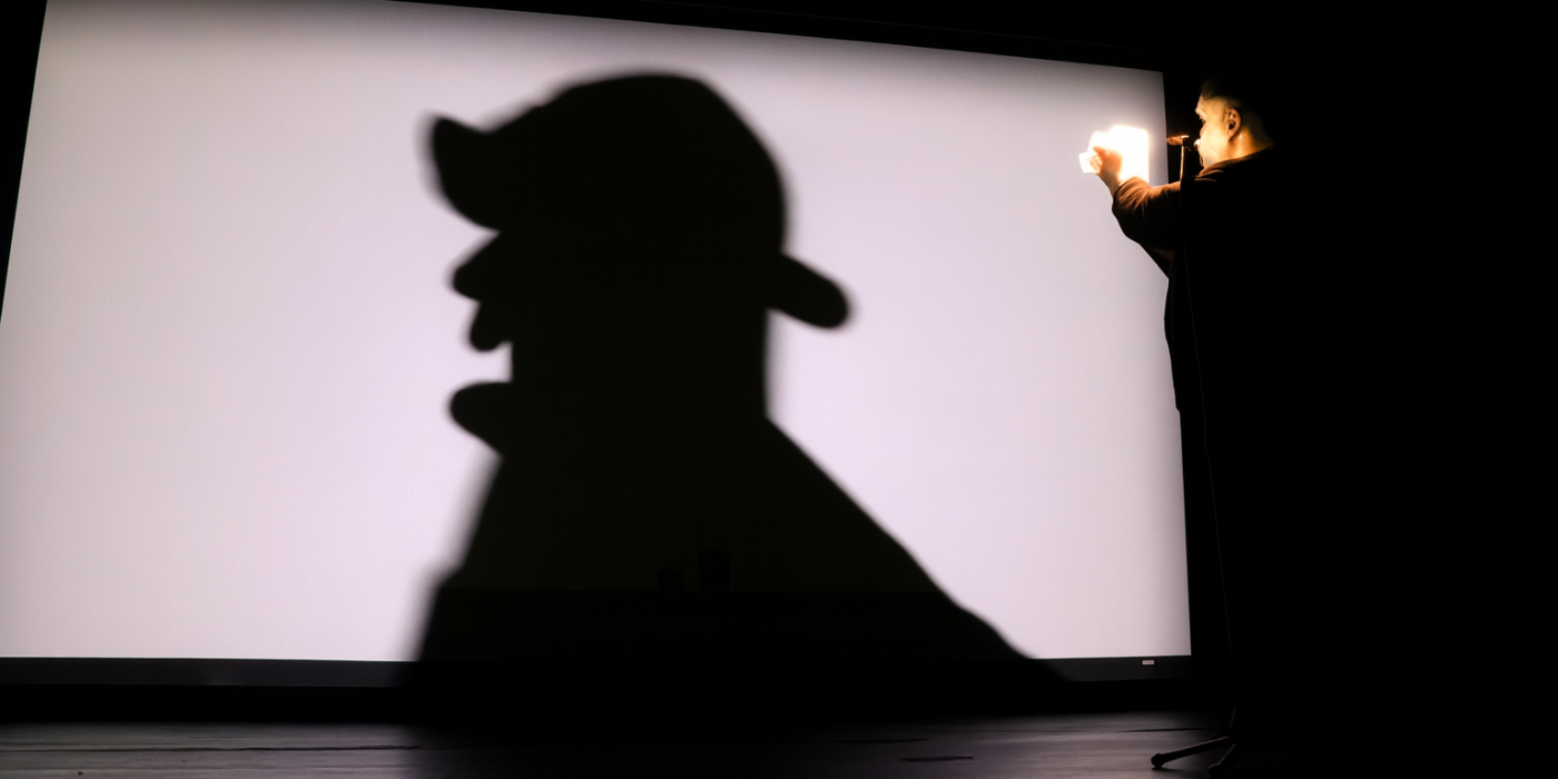 Shadow play on stage