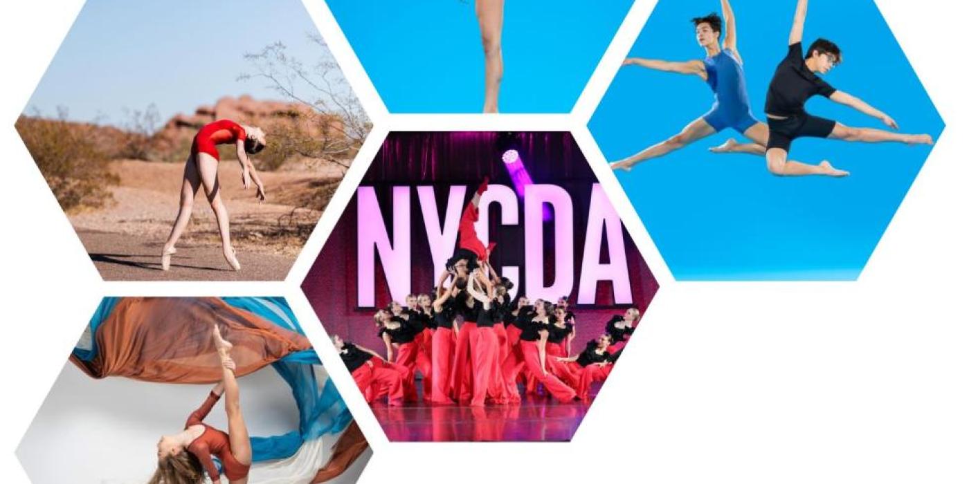 Collage of dancers in various poses in different locations
