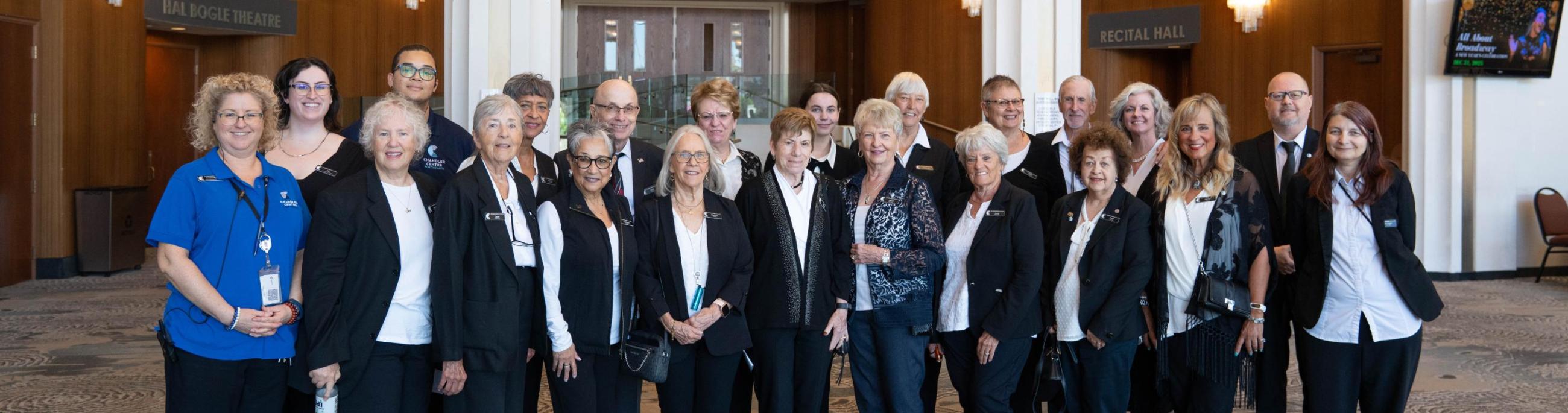 Group of volunteers in the foyer