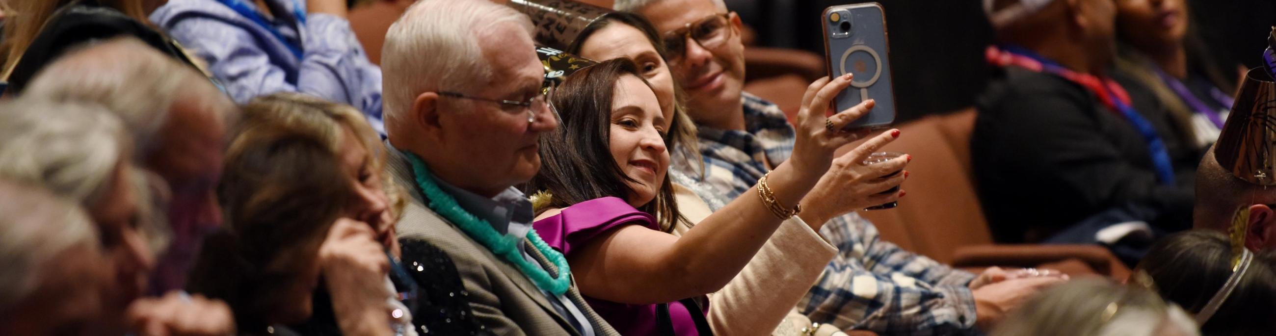 Group smiling for a selfie
