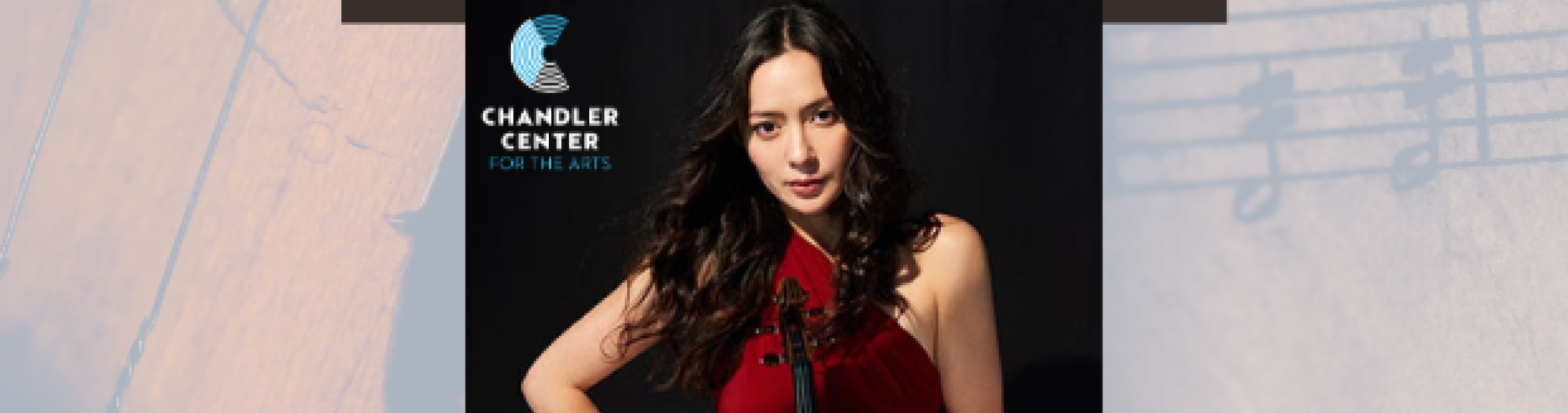 Lucia Micarelli with her violin. Title: Ask Lucia Micarelli Anything.
