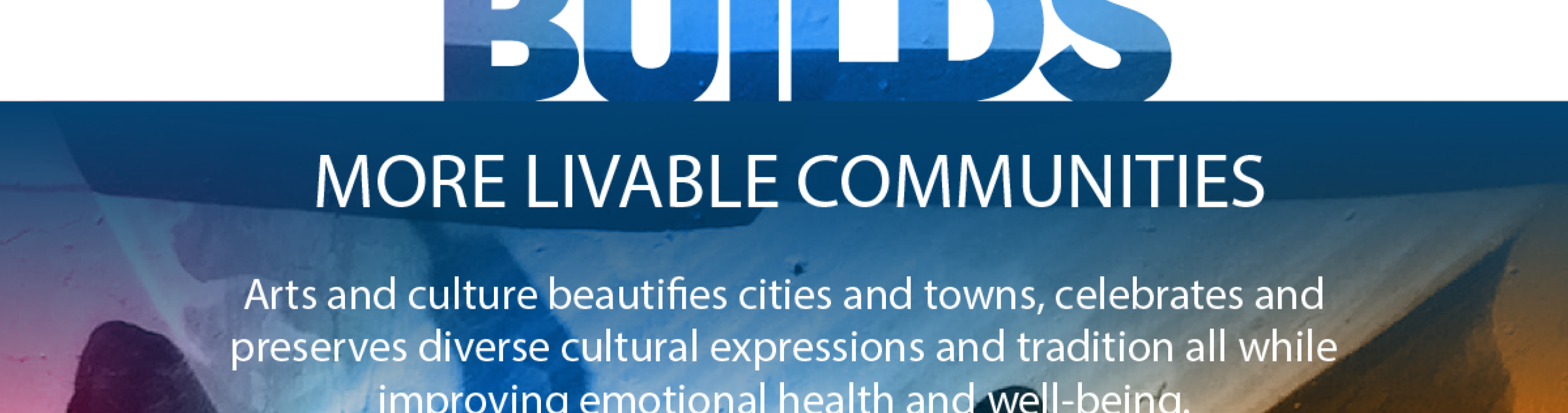 An image says Arts & Culture Builds a More Livable Community