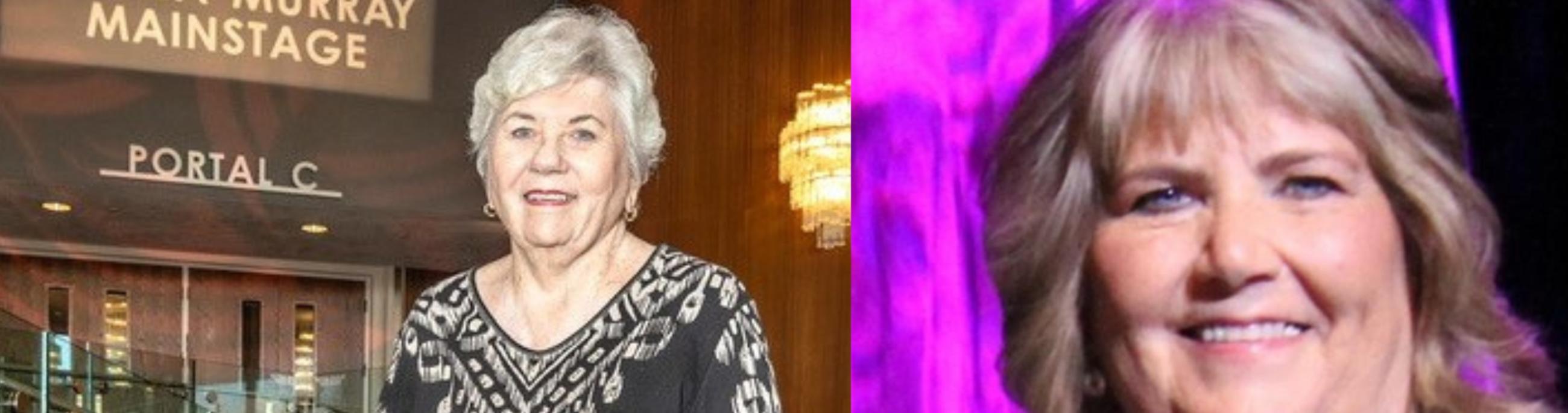Side by side photos of Steena Murray and Linda Yarbrough, Chandler Cultural Foundations co-selectees as Board Members Emeriti