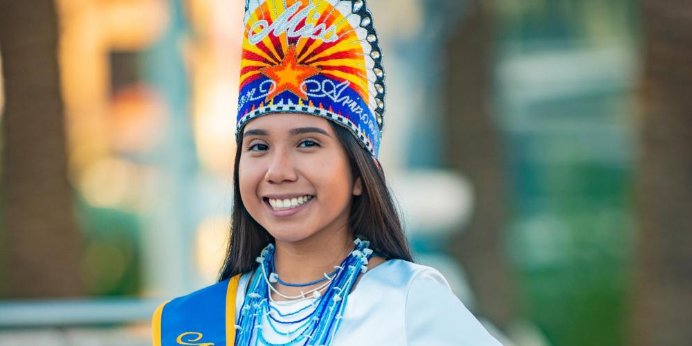 Miss Indian Arizona, Sistine Lewis. Sistine is from the Salt River Pima Maricopa Indian Community