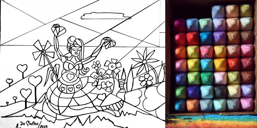 Community Chalk Mural Event with Art from Edith Castro