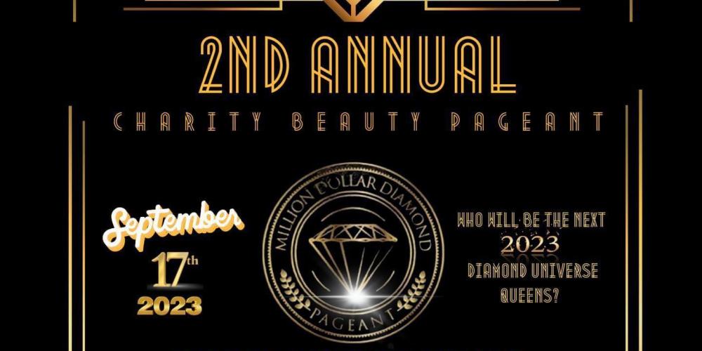 Image announces 2nd annual pageant event with golden letters