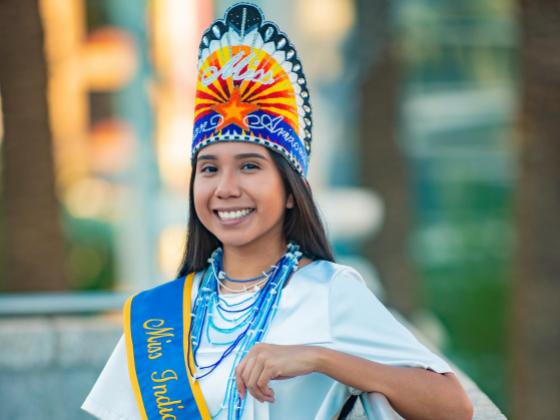 Miss Indian Arizona, Sistine Lewis. Sistine is from the Salt River Pima Maricopa Indian Community