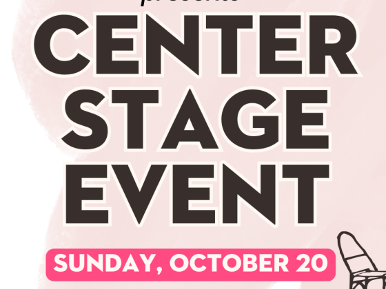 a pencil-sketch Parisienne landscape is the backdrop for the words "Big Two Toyota presents Center Stage Event on Sunday, October 20 benefitting Chandler Cultural Foundation."