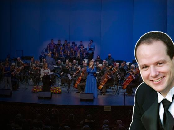 Jordan Bluth Pops Jordan Bluth's headshot with the Chandler Symphony Orchestra in the background