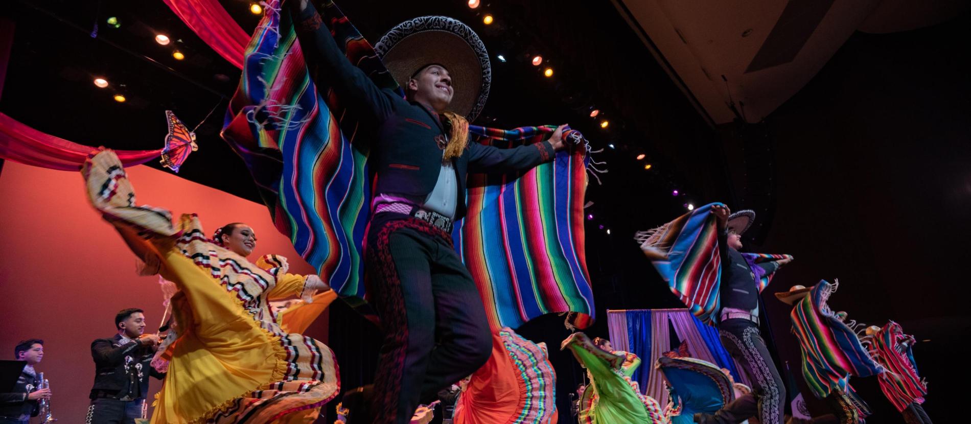 Mariachi dancers on stage