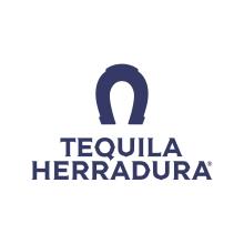 Tequila Herradura logo with navy blue horseshoe