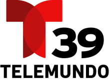 Telemundo logo with dark red T and 39