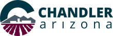 City of Chandler logo shape of a C with the city and mountains in the background City of Chandler logo shape of a C with the city and mountains in the background