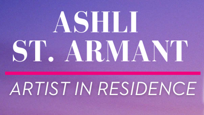 Ashli St. Armant against a purple backdrop