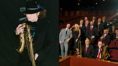 Four images depict the four shows on sale - Boney James, Glenn Miller, Disney Jazz and Peking Acrobats