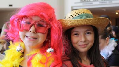 Two Kids Camp kids all dressed up