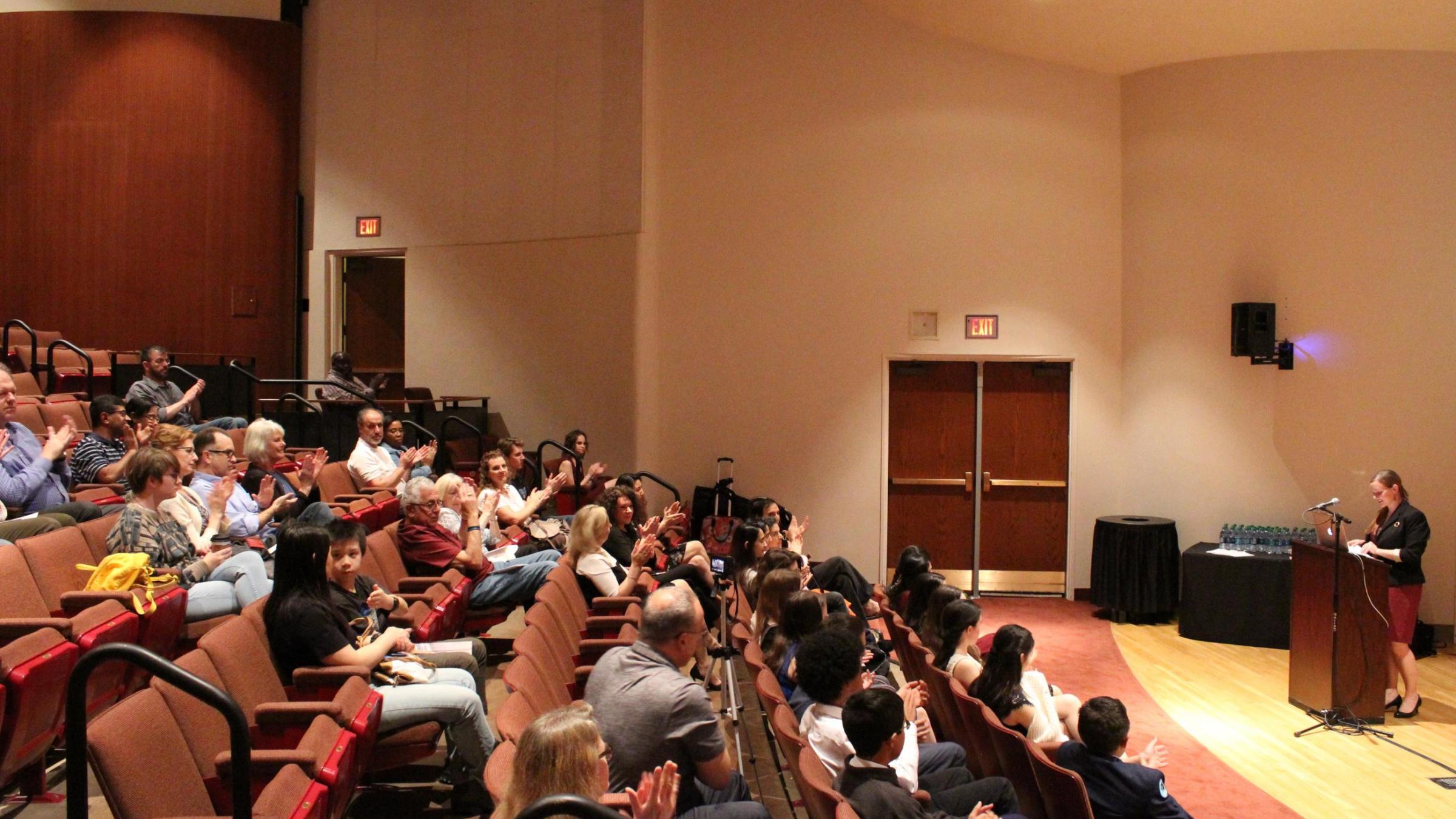 The Recital Hall is a lecture hall-style space providing optimal listening and viewing for acoustic musical recitals